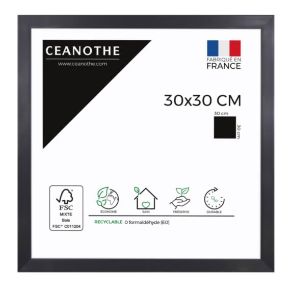 Cadre photo Precious carbone 30x30cm - CEANOTHE