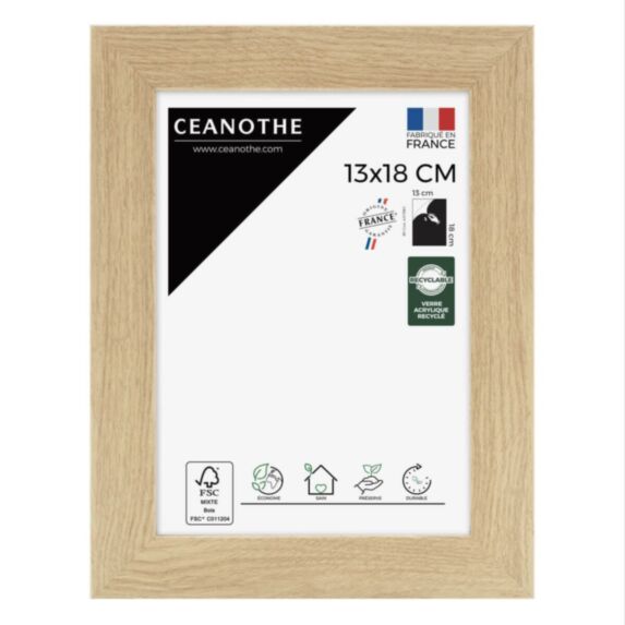 Cadre Eternel bois hêtre naturel 13x18cm beige - CEANOTHE