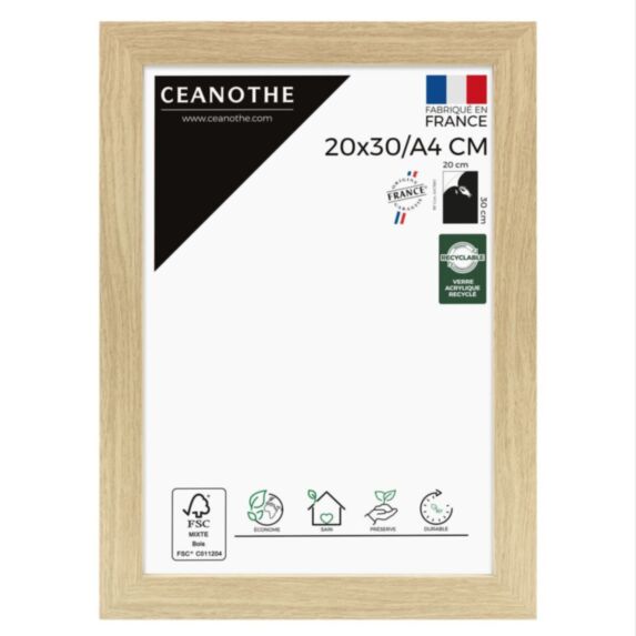 Cadre Eternel bois hêtre naturel 20x30cm beige - CEANOTHE