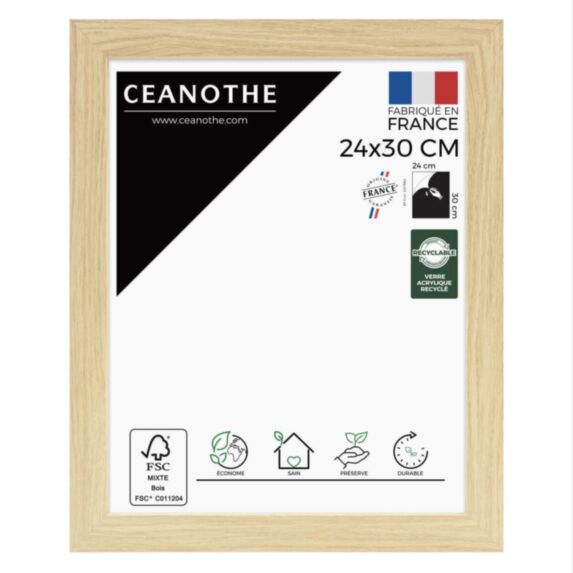 Cadre Eternel bois hêtre naturel 24x30cm - CEANOTHE