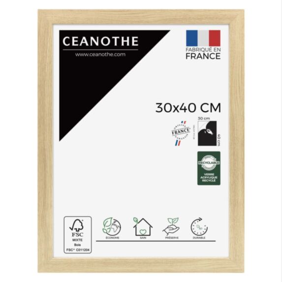 Cadre Eternel bois hêtre naturel 30x40 cm - CEANOTHE