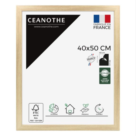 Cadre Eternel bois hêtre naturel 40x50cm beige - CEANOTHE