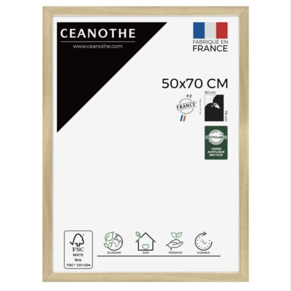 Cadre Eternel bois hêtre naturel 50x70cm - CEANOTHE