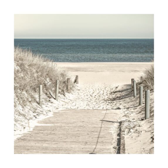 Toile descente vers la plage 30x30cm
