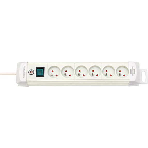 Multiprise premium-plus blanche 6 prises - BRENNENSTUHL