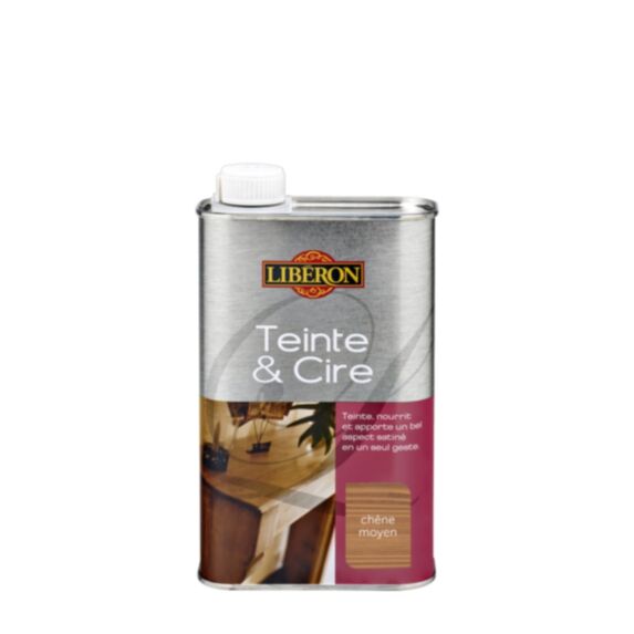 Teinte et cire satin 0.5L - Chêne moyen -  LIBERON