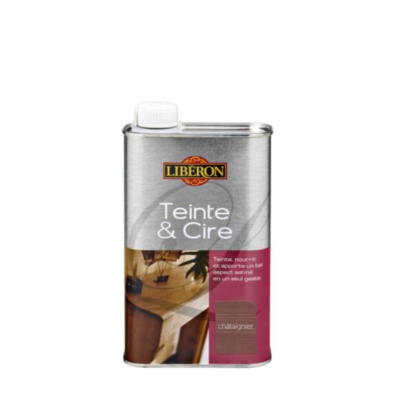 Teinte et cire satin 0.5L - Châtaignier -  LIBERON