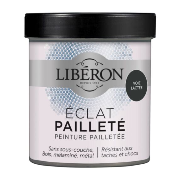 Peinture pailletée boiseries intérieures - LIBERON Eclat gris foncée mat 0,5L