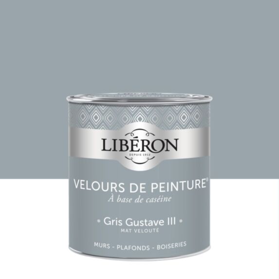 Peinture multisupport velours gris Gustave III 0,5L - LIBERON