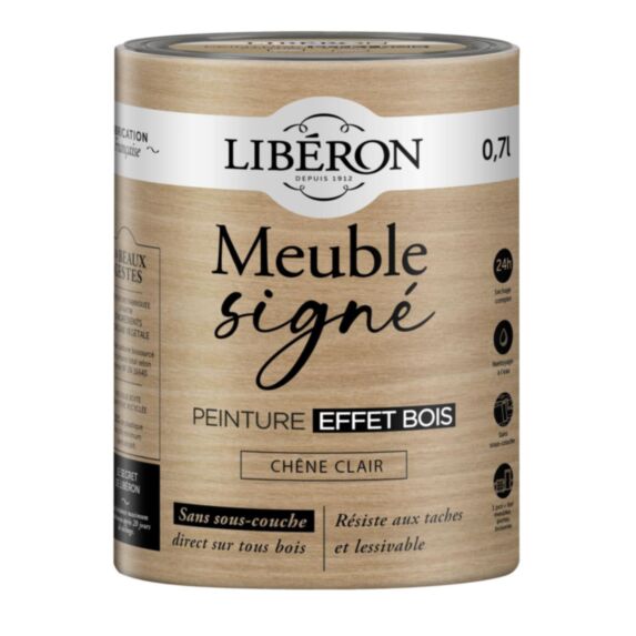 Peinture Meuble signé effet bois chêne clair 0,7L - LIBERON