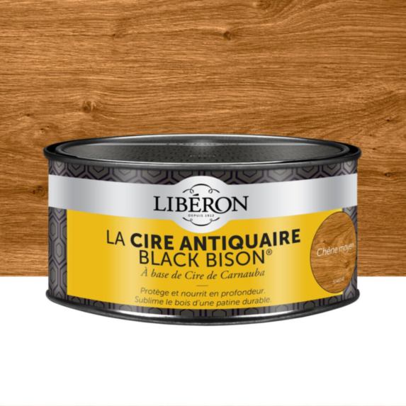 Cire antiquaire « black bison » pâte 0.5L - Chêne moyen- LIBERON