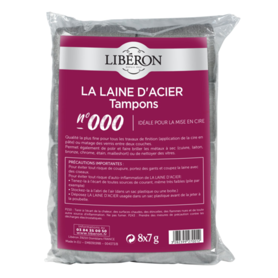 Laine acier 000 8 tampons