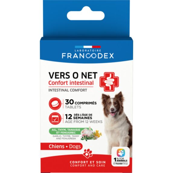 Comprimés Vers o net pour chiot et chien - FRANCODEX