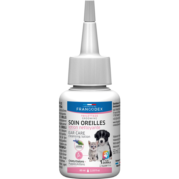Lotion nettoyante oreille chiot chaton 60ml
