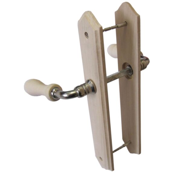 Poignées de porte bec de cane bois brut entraxe 195mm - 1ER