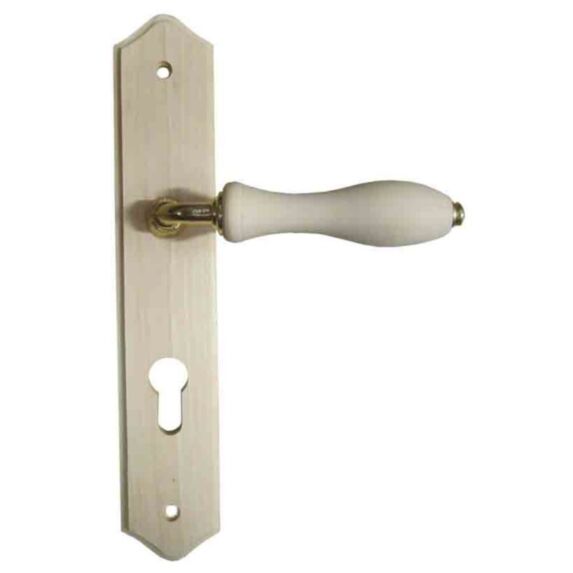 Poignée de porte à cylindre bois brut entraxe 195mm - 1ER