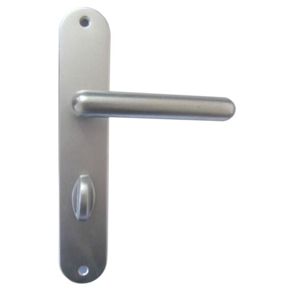 Poignée de porte à verrou Thonon alu argent entraxe 195mm - 1ER