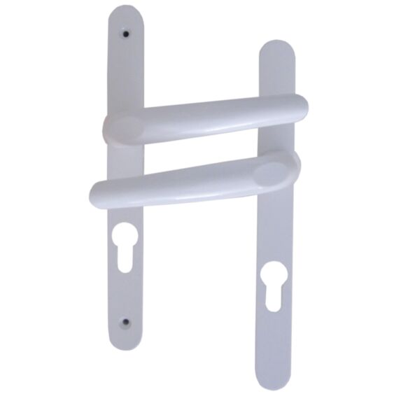 Poignées de porte à cylindre sur plaque étroite blanche entraxe 195mm - CHAINEY