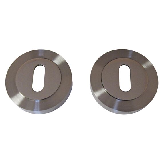 Set de 2 rosaces rondes zamack nickelé mat Ø50 mm - CHAINEY