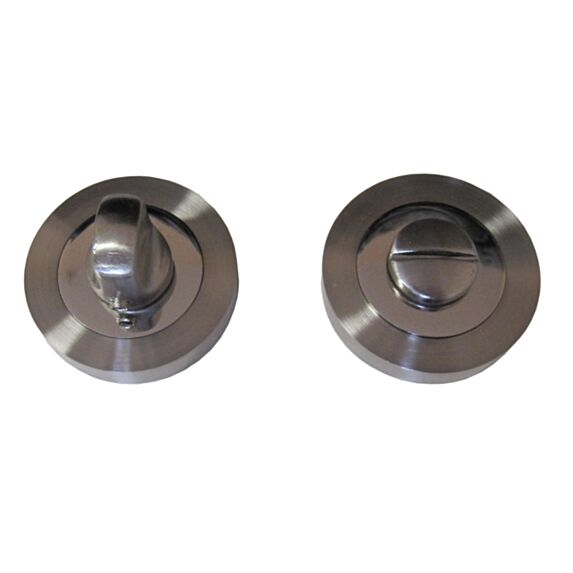 Set de 2 rosaces rondes à verrou zamack nickelé mat Ø50 mm - CHAINEY