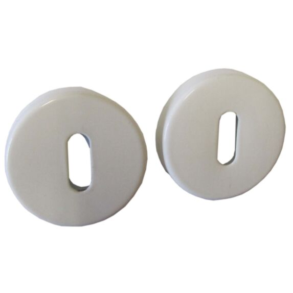 Set de 2 rosaces Elise acier Ø50 mm blanc - CHAINEY