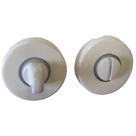 Set de 2 rosaces rondes à verrou Elise acier Ø50 mm blanc - CHAINEY