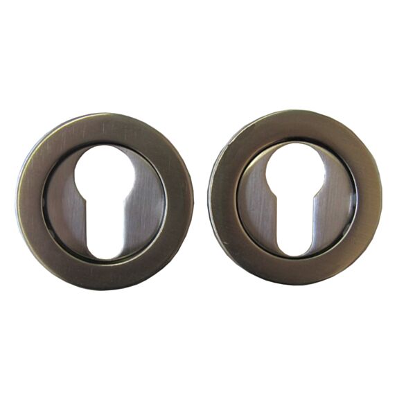 Set de 2 rosaces à cylindre Cosy zamack nickelé satiné Ø50 mm - CHAINEY