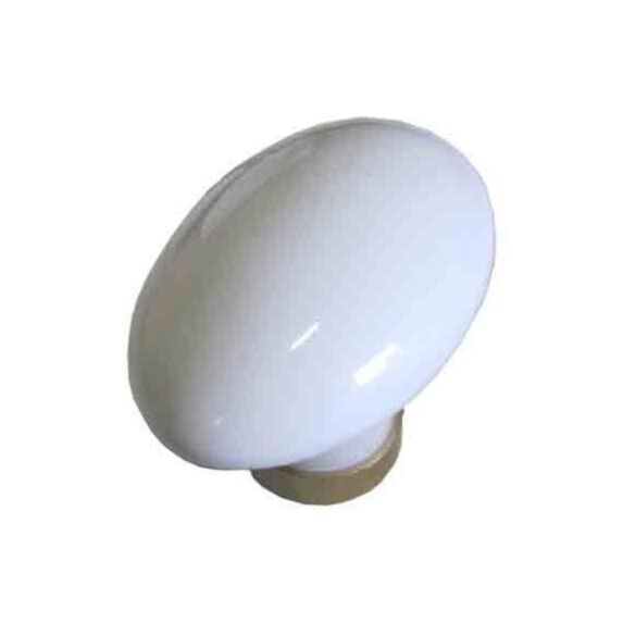 Bouton ovale simple porcelaine blanc 6mm - CHAINEY