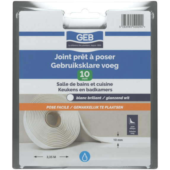 Joint prêt à poser 10 mm x 3,55 m blanc - GEB