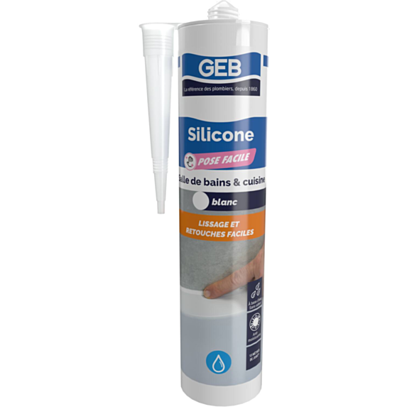 Mastic Silicone Joint Pose Facile Blanc 280ml - GEB