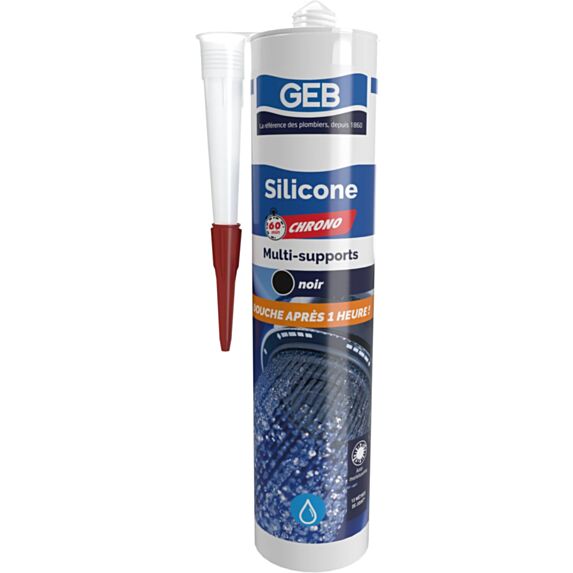 Mastic Silicone 60 Chrono multi-supports 280ml  Noir - GEB