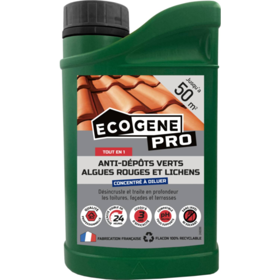 anti dépôts verts algues et lichens concentré  pour 50 m2 1l