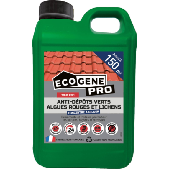 anti dépôts verts algues et lichens concentré pour 150 m2 2l