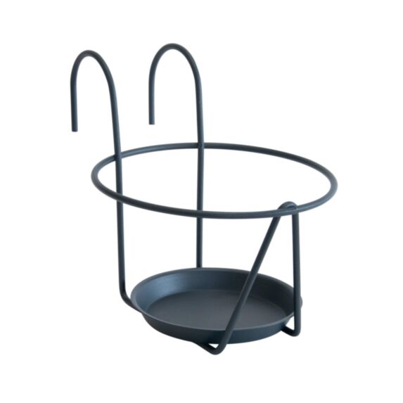 Porte pot + soucoupe crochet anthracite 16-18cm - LOUIS MOULIN