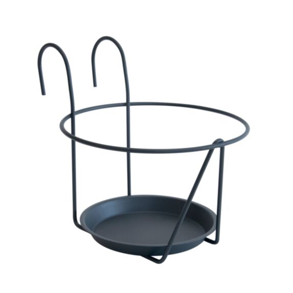 Porte pot + soucoupe crochet anthracite 20-22cm - LOUIS MOULIN