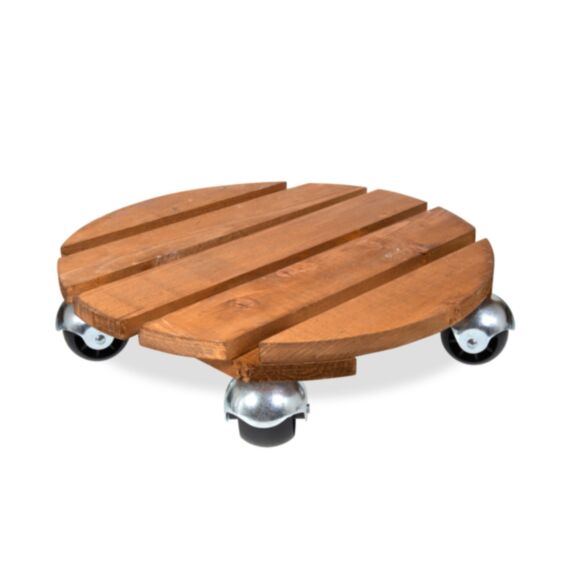 Support pot à roulettes bois Ø37,5cm Basics brut - LOUIS MOULIN