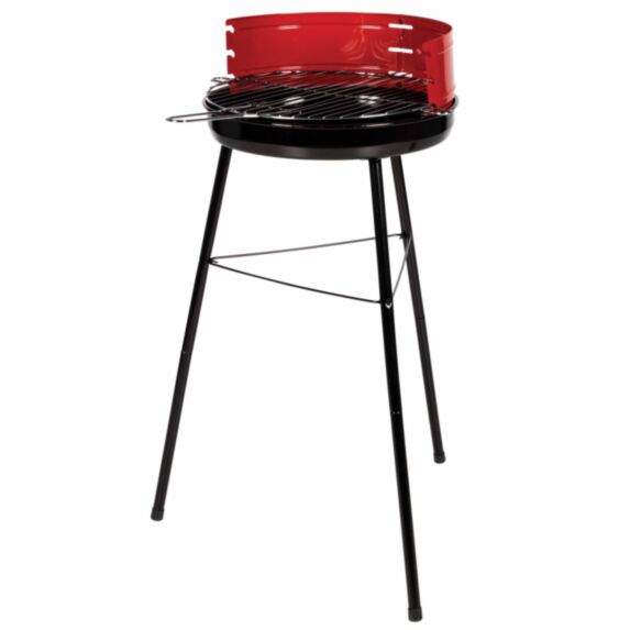 Barbecue charbon de bois Lanzarote acier émaillé Ø40cm rouge - SOMAGIC