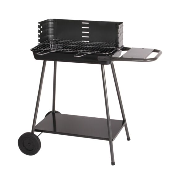 BARBECUE CHARBON DE BOIS ACIER MADERE 