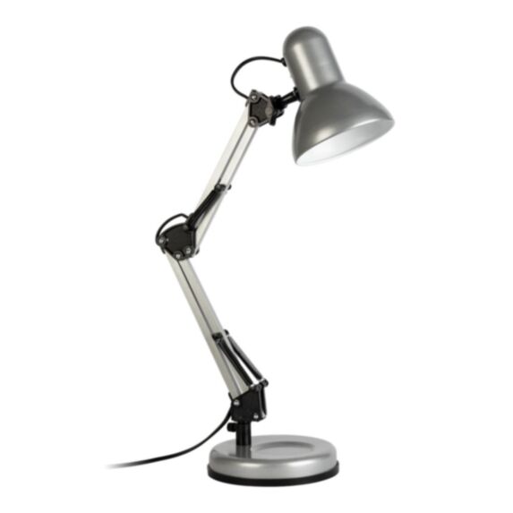 Lampe de bureau Tempo 15 x H60 cm E27 25W métal gris - MATHIAS