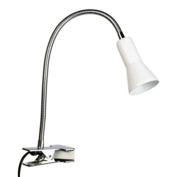 Lampe à clipser Flex Ø6 x H34 cm E14 40W métal blanc - MATHIAS