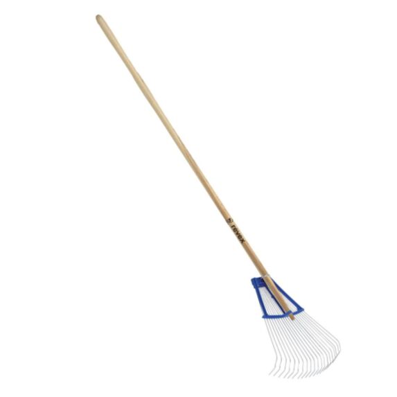Balai à gazon bi-matière fil rond 20 dents + manche - REVEX