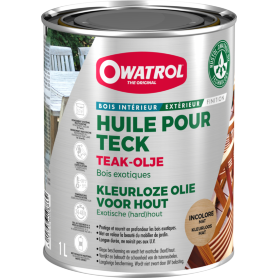 Huile pour teck spéciale mobilier de jardin 1 L - OWATROL