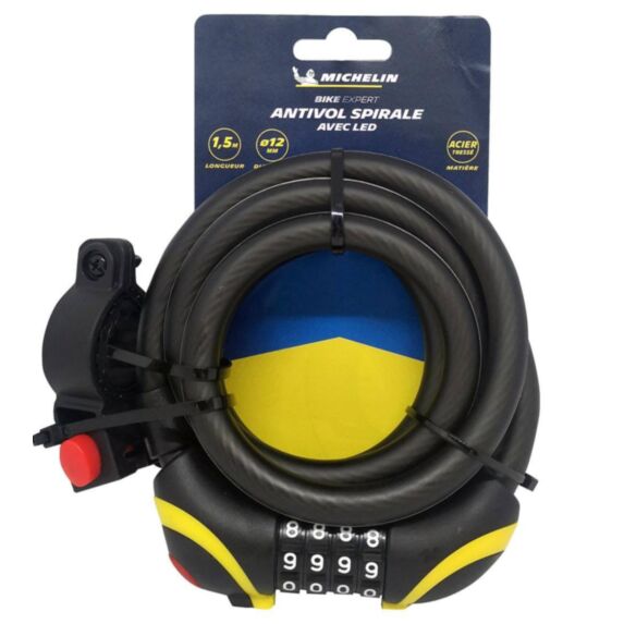 Antivol spiral LED Ø12mmx1,5m