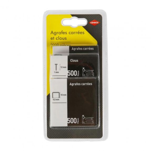 Lot d'agrafes carrées et clous