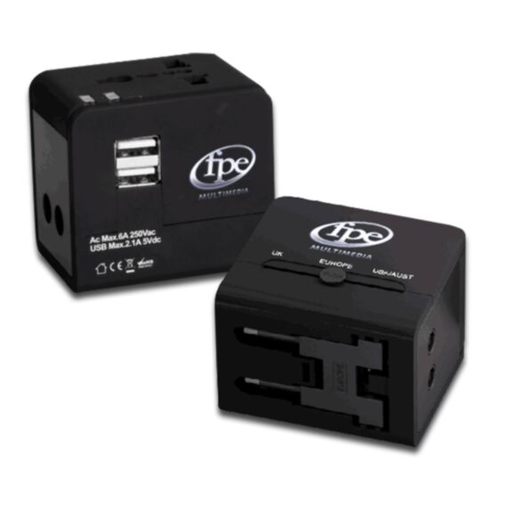 Adaptateur secteur de voyage avec 2usb