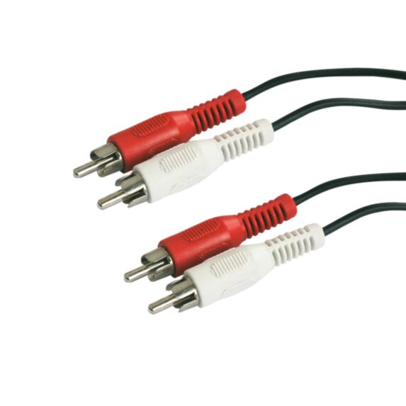 Cordon audio 2 RCA mâles/2 RCA mâles - 1,2m - FPE