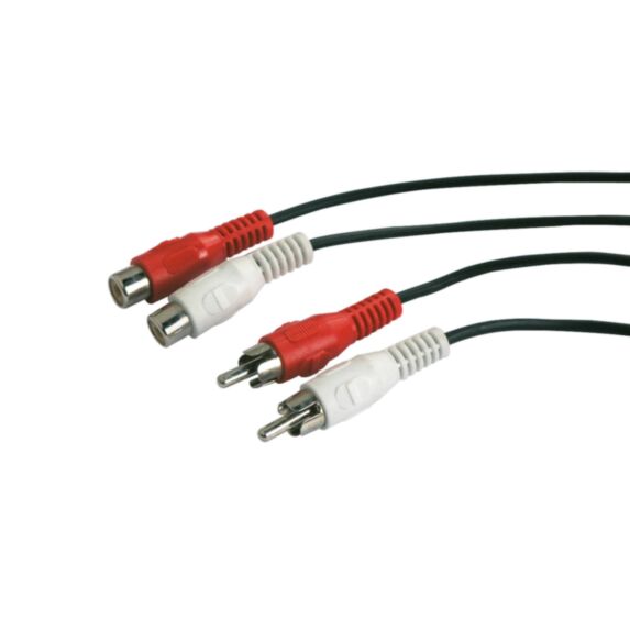 Cordon audio 2RCA mâle/2RCA femelle - 1,2m - FPE