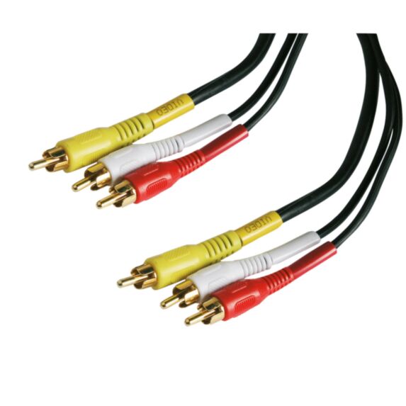 Cordon audio vidéo 3RCA mâles - 3m - FPE