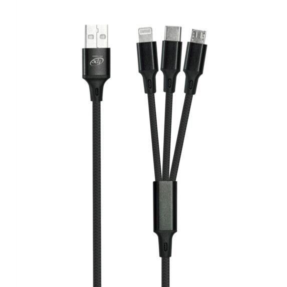Cordon 3 en 1 USB-A 1m tressé - FPE