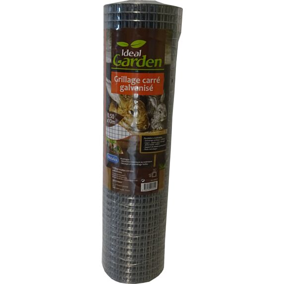 Grillage carré galvanisé 12,7 mm 0,5 x 10 m - IDEAL GARDEN